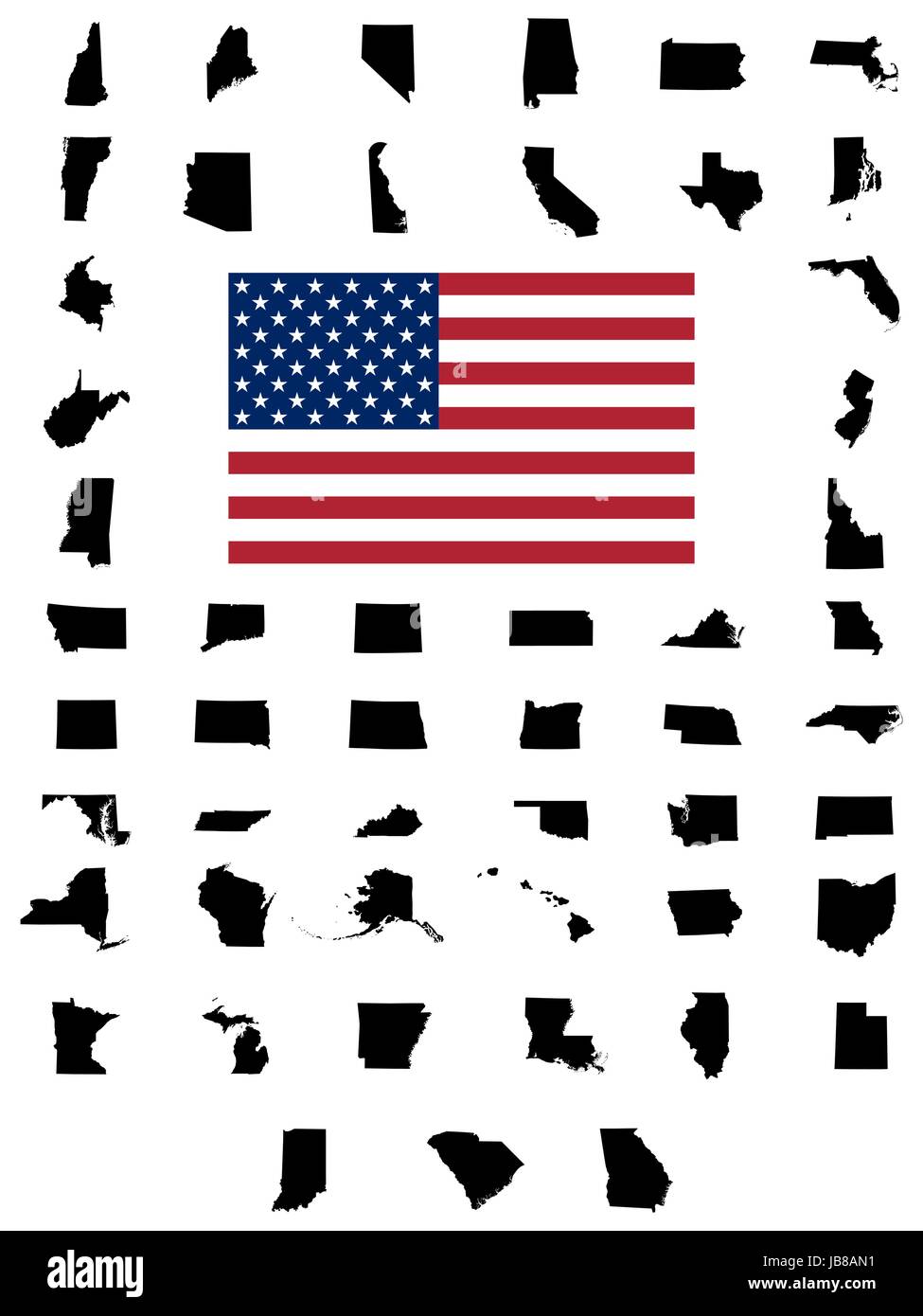 States maps hi-res stock photography and images - Alamy
