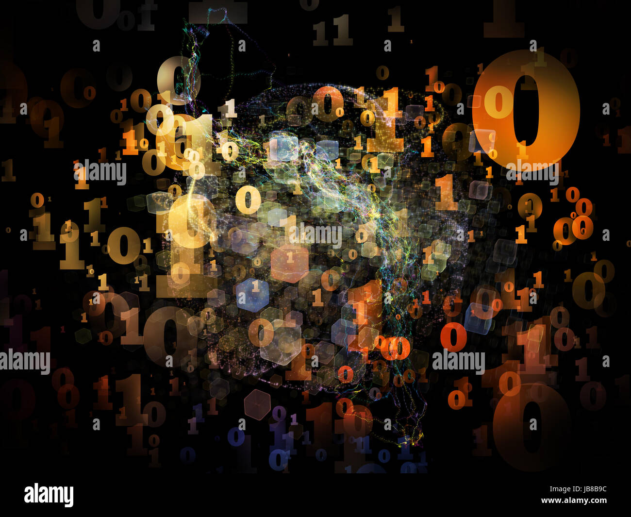 Number in Space series. Arrangement of numbers, fractal textures and ...