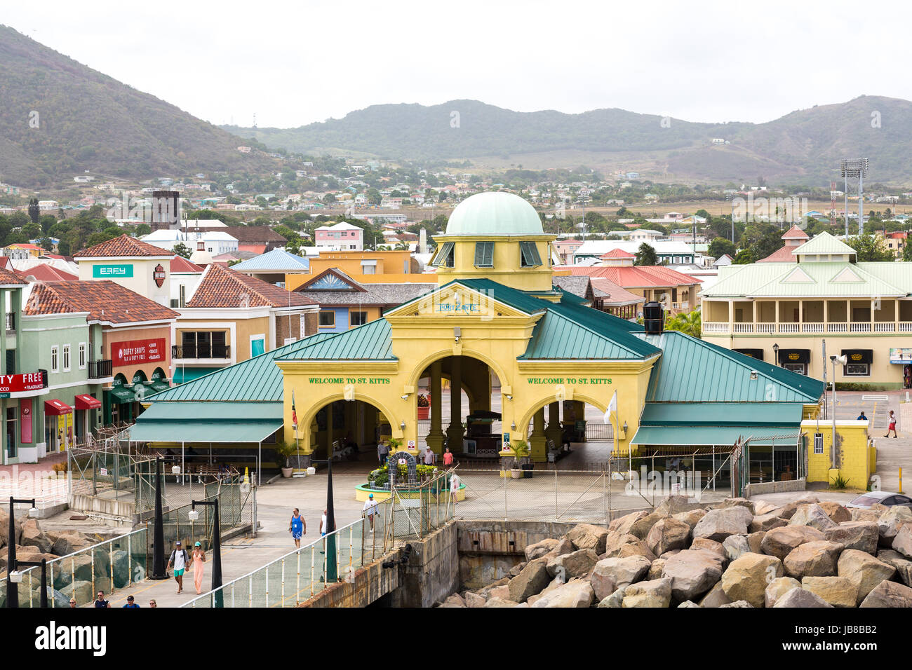 Welcome to St Kitts Port Zante Stock Photo: 144628710 - Alamy