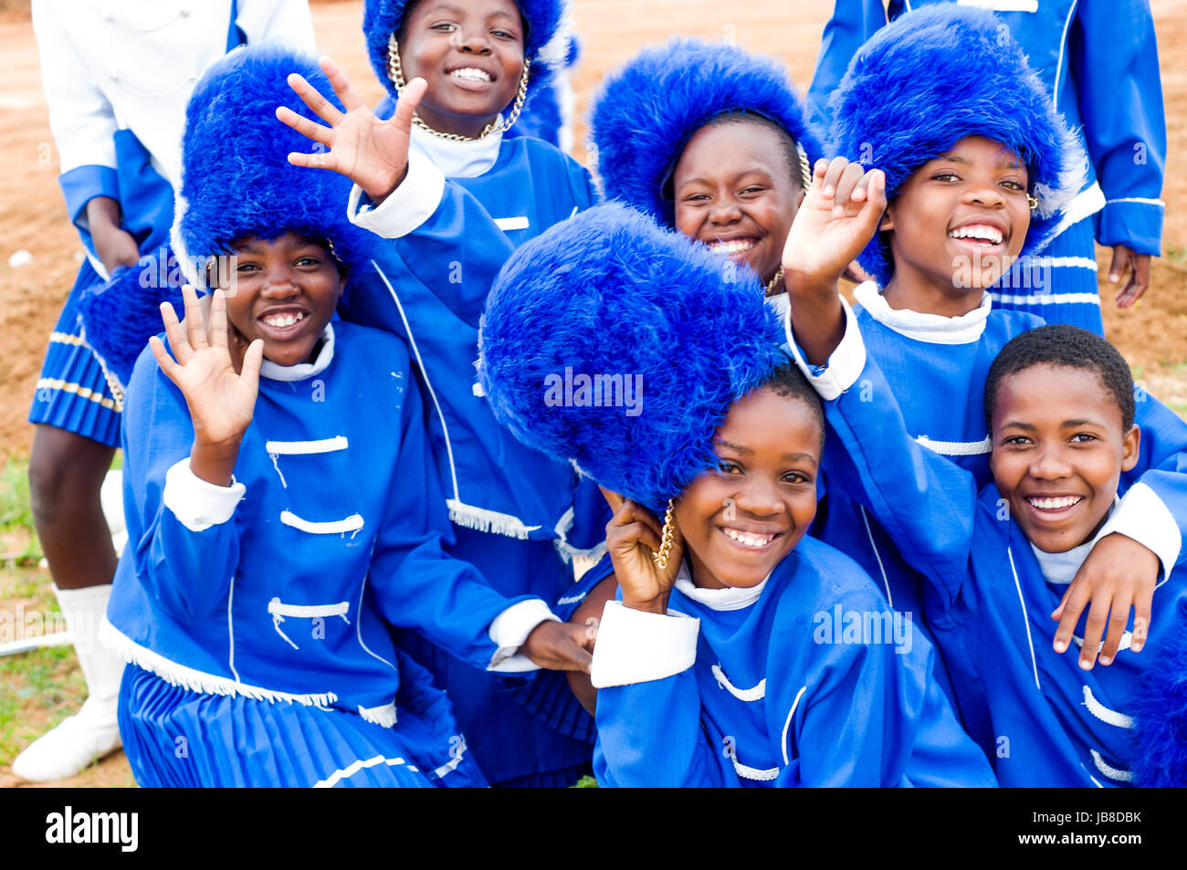Marching girls, or majorettes, Tsaneen, South Africa Stock Photo