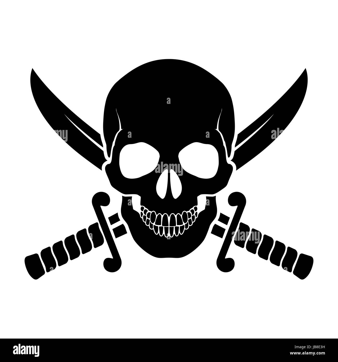 Pirate skull and crossed sabers hi-res stock photography and images - Alamy