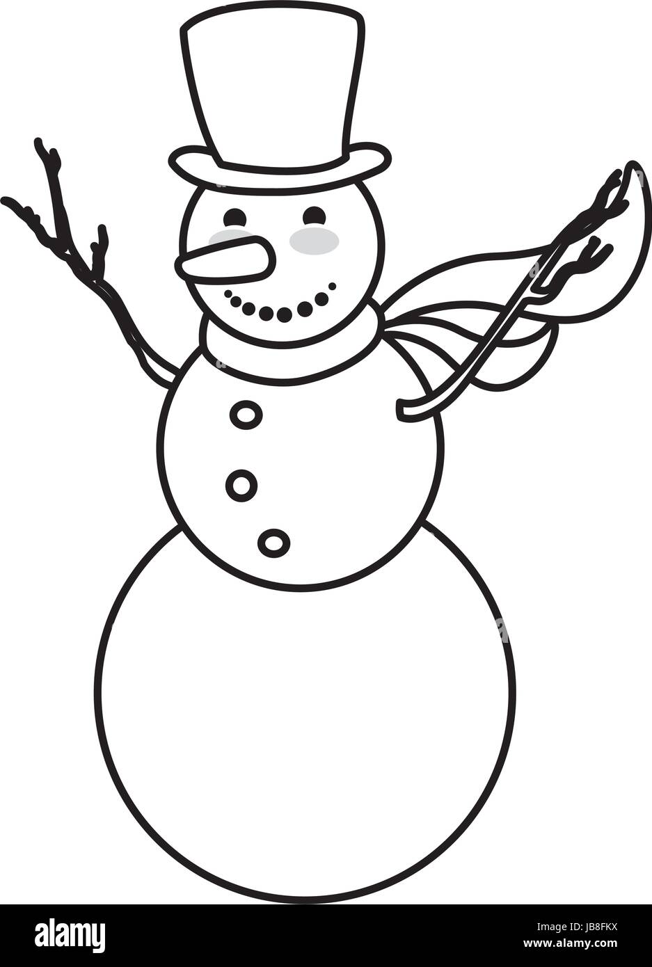 Snowman Cartoon Black And White Stock Photos Images Alamy