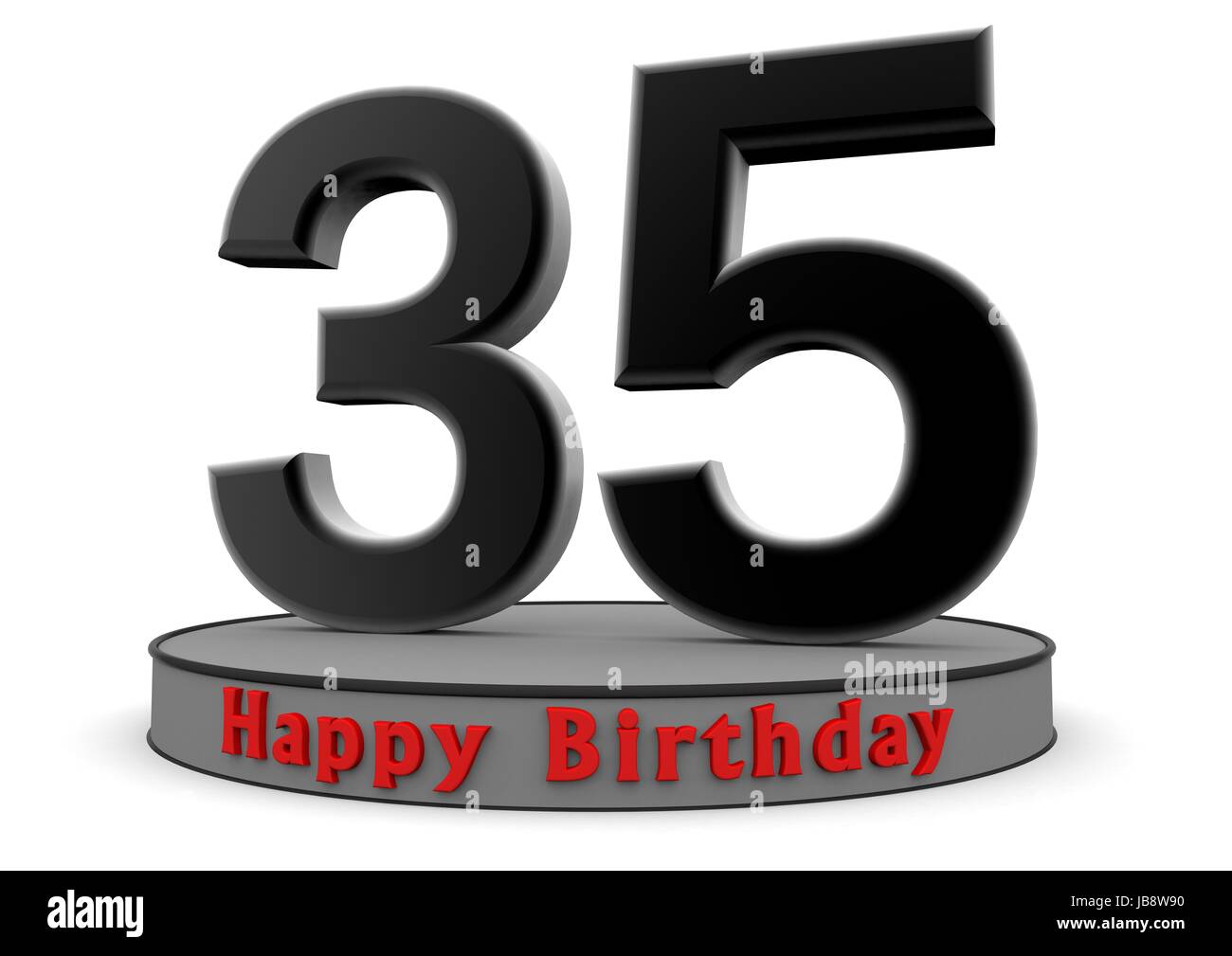 a big black number on a socket with lettering Happy Birthday Stock