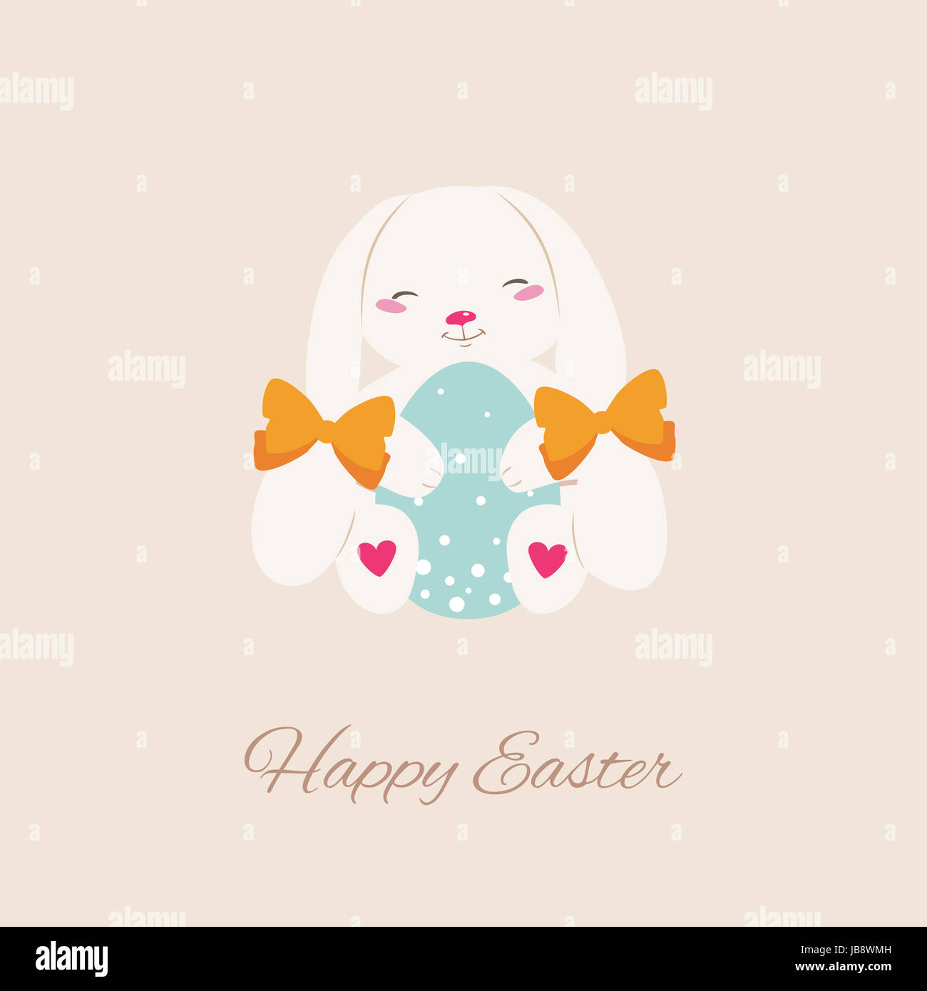 Vector Easter bunny with egg Stock Photo - Alamy