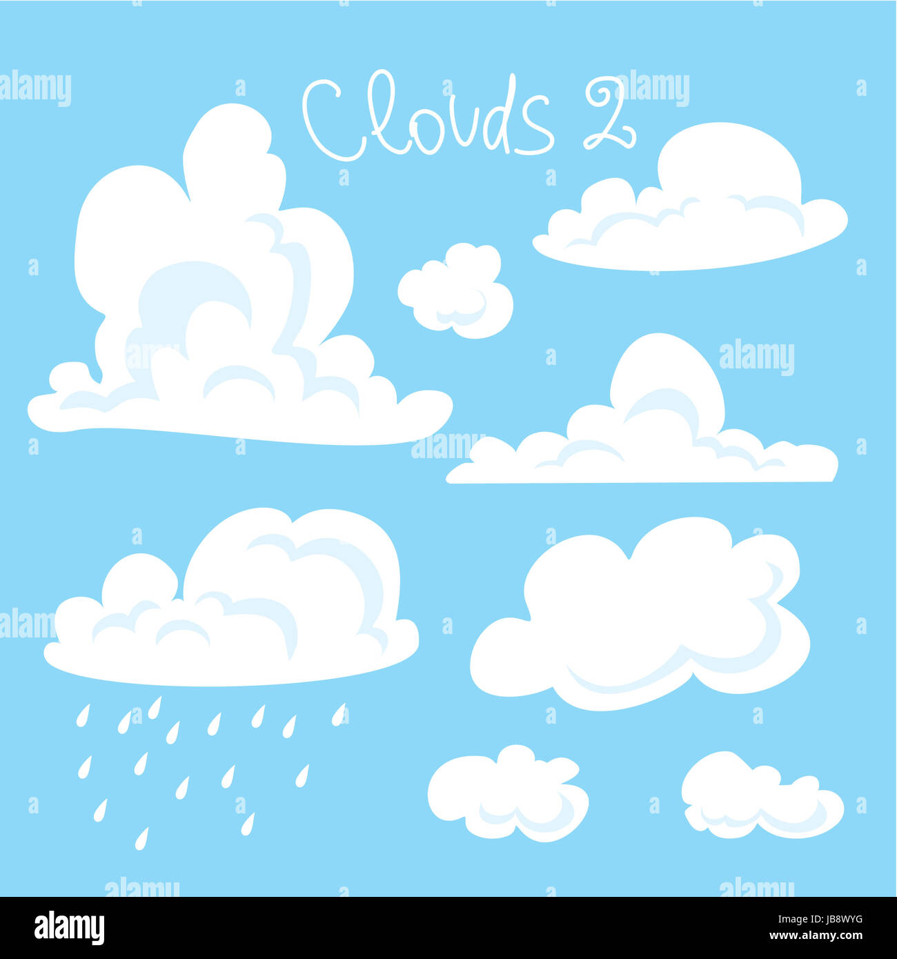 Vector illustration of clouds collection Stock Photo - Alamy