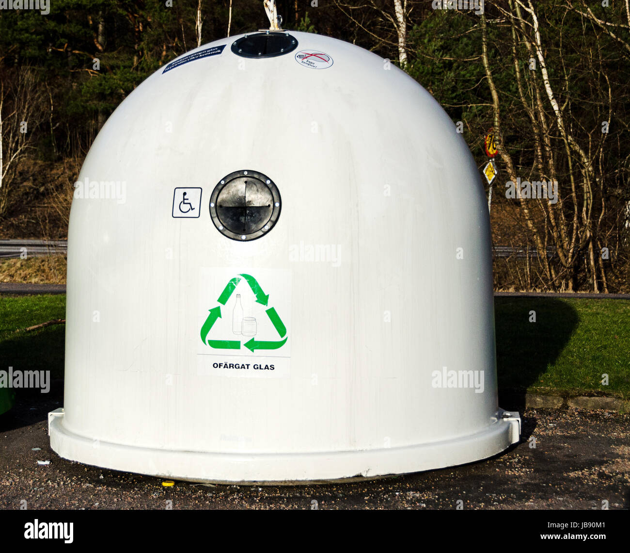 bins for glass recycling clear glass Stock Photo Alamy