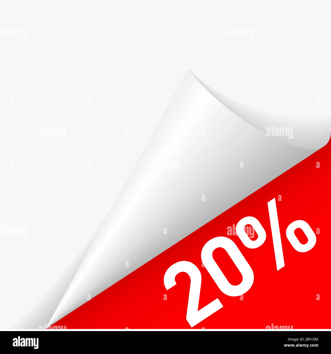 20 percent discount under folded paper corner Stock Photo Alamy