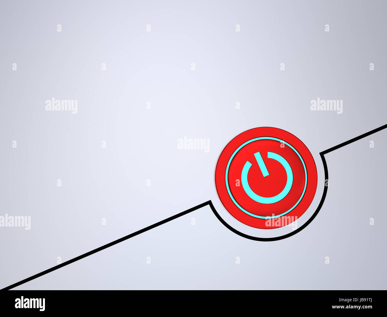 Red on-off button illustration with glowing blue light Stock Photo - Alamy