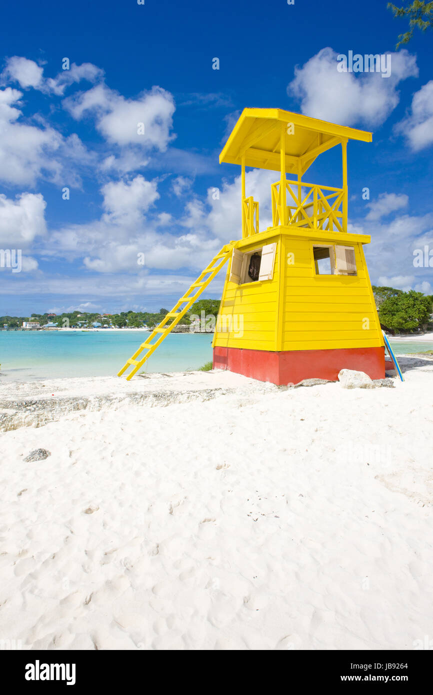 cabin on the beach, Enterprise Beach, Barbados, Caribbean Stock Photo