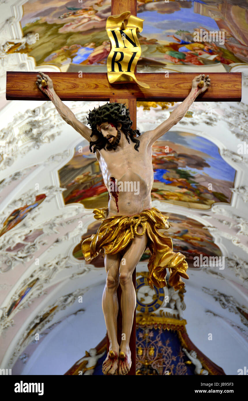 cross at the monastery stams in tyrol Stock Photo