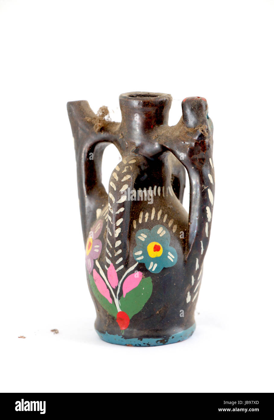 Traditional macedonian pottery. clay water jug,souvenir,image of a Stock Photo