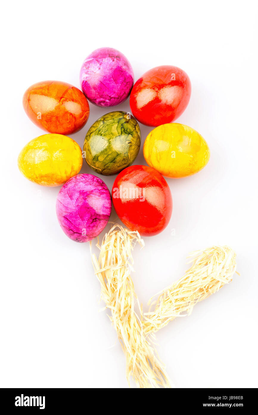 colourful flower of easter eggs Stock Photo