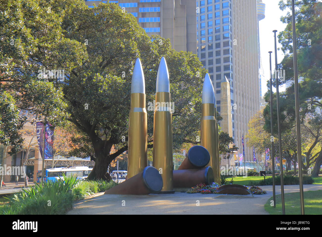 Hyde park war memorial in Sydney Australia. Stock Photo