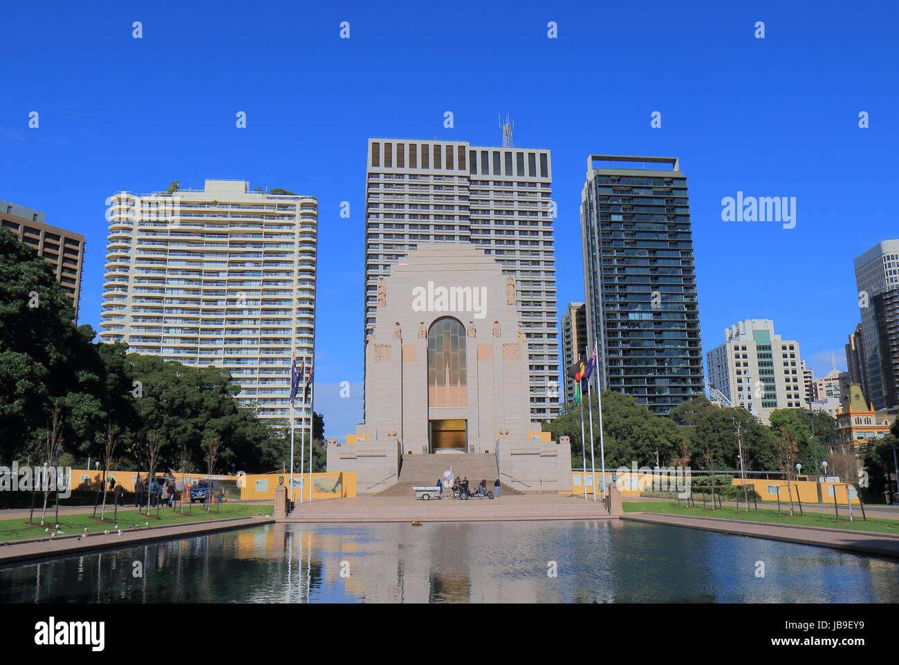 People visit Hyde park Anzac war memorial in Sydney Australia. Stock Photo
