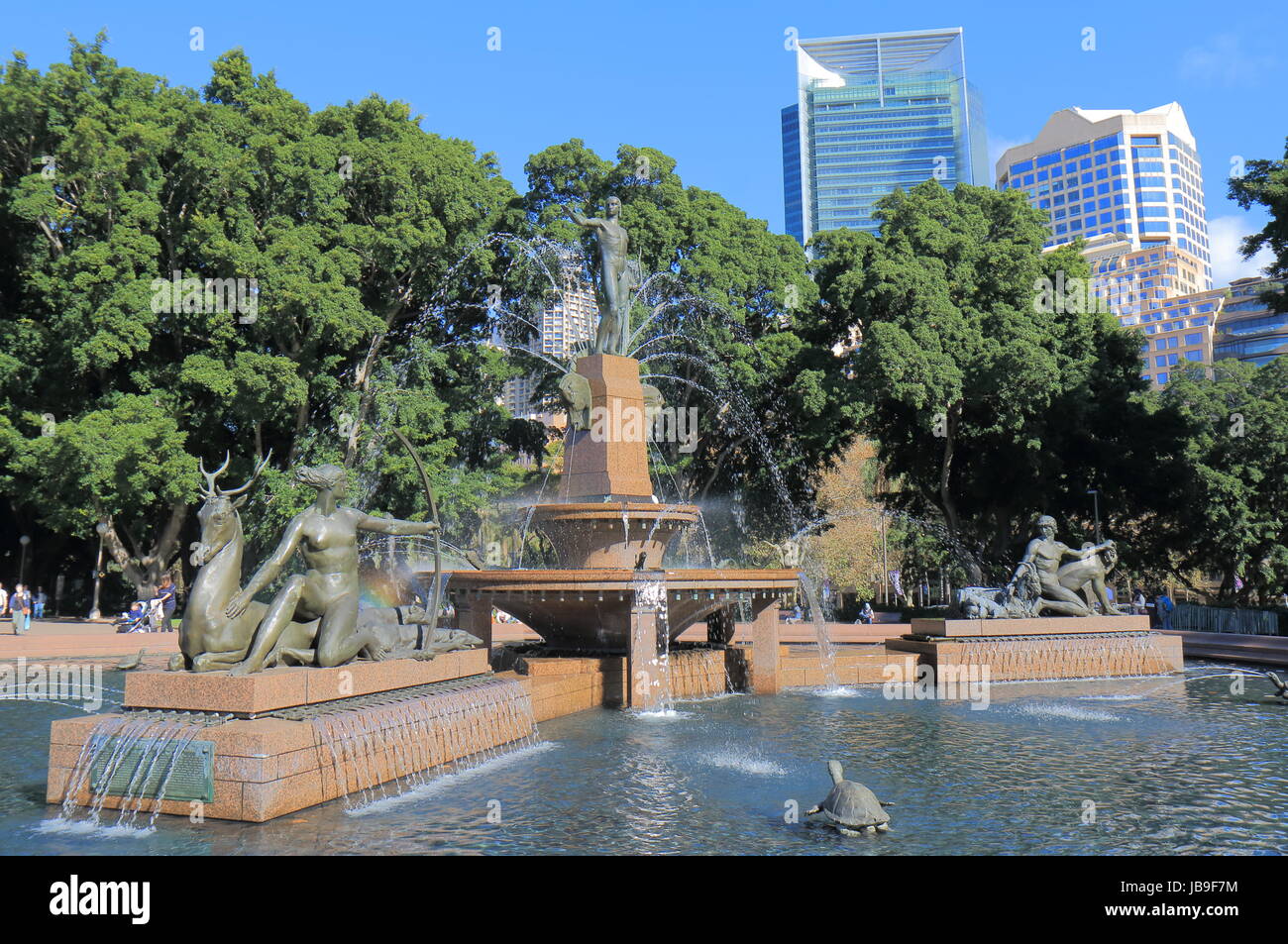 Hyde park cityscape in Sydney Australia Stock Photo