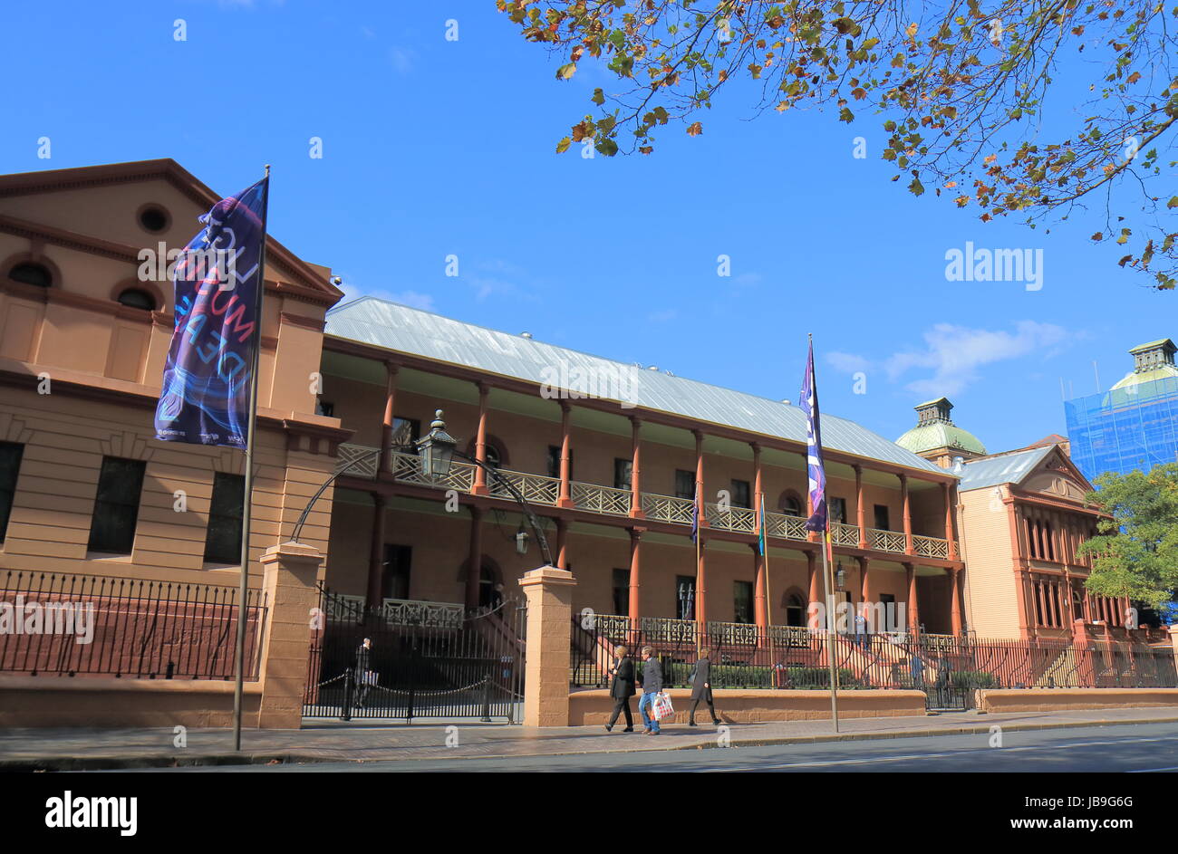 People visit NSW Parliament house in Sydney Australia. Stock Photo