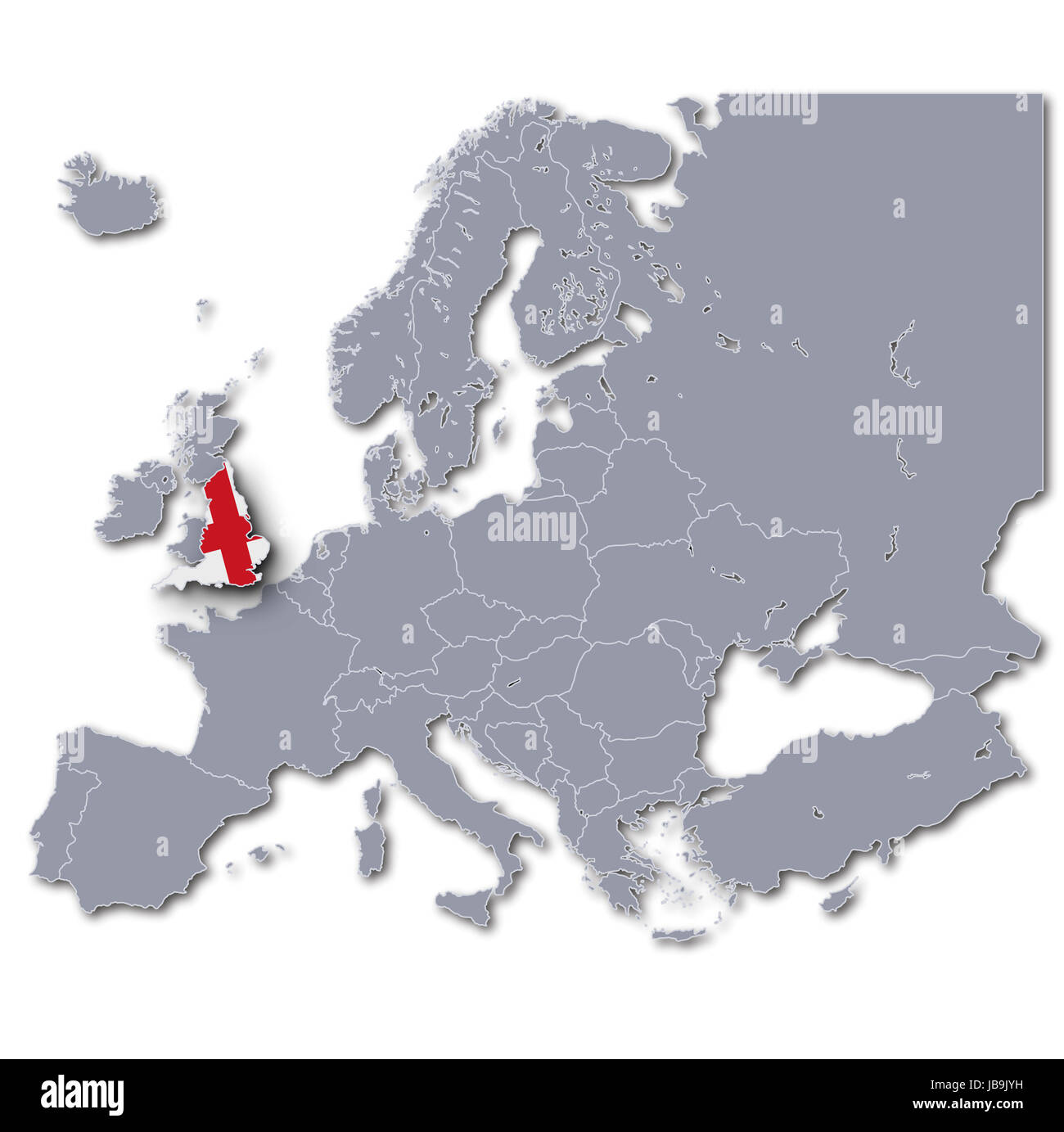 map of europe with england Stock Photo