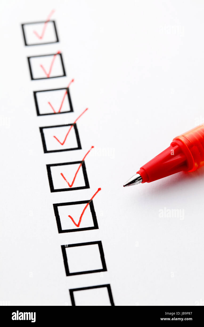 Blank checklist clipboard check boxes hi-res stock photography and ...