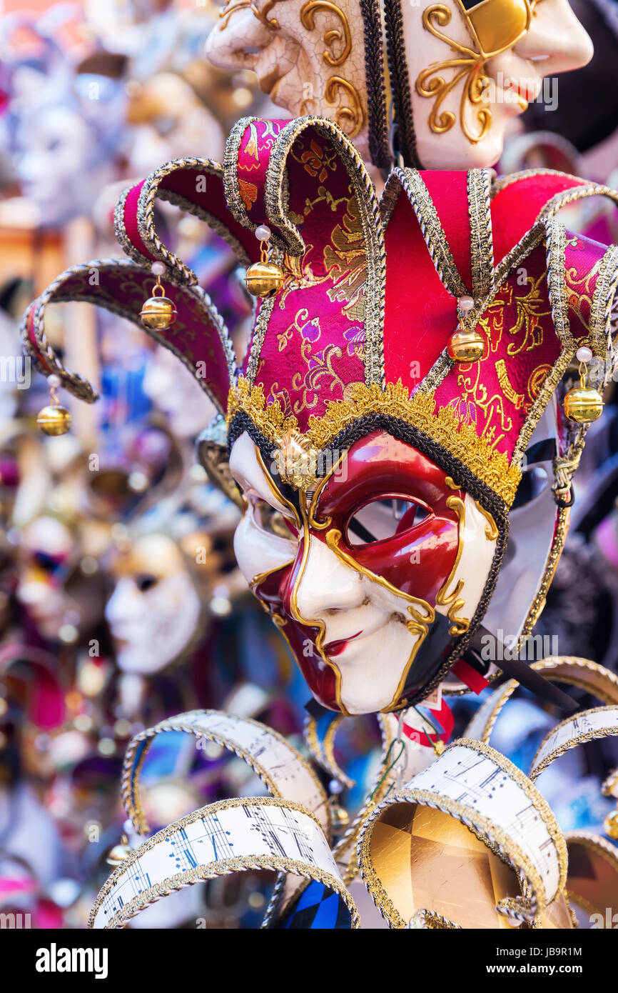 picture of colorful masks of Venetian Carnival Stock Photo