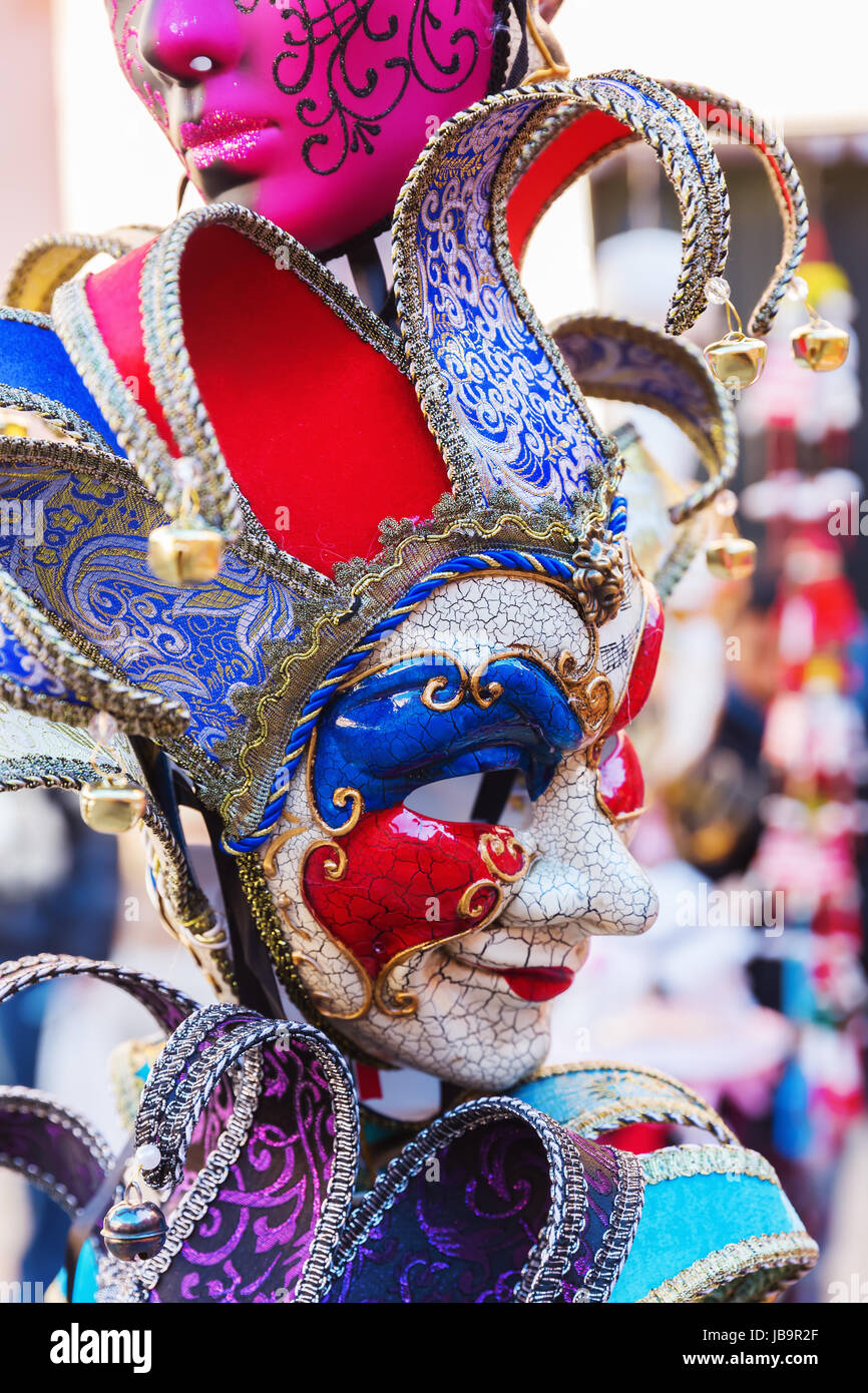 picture of colorful masks of Venetian Carnival Stock Photo