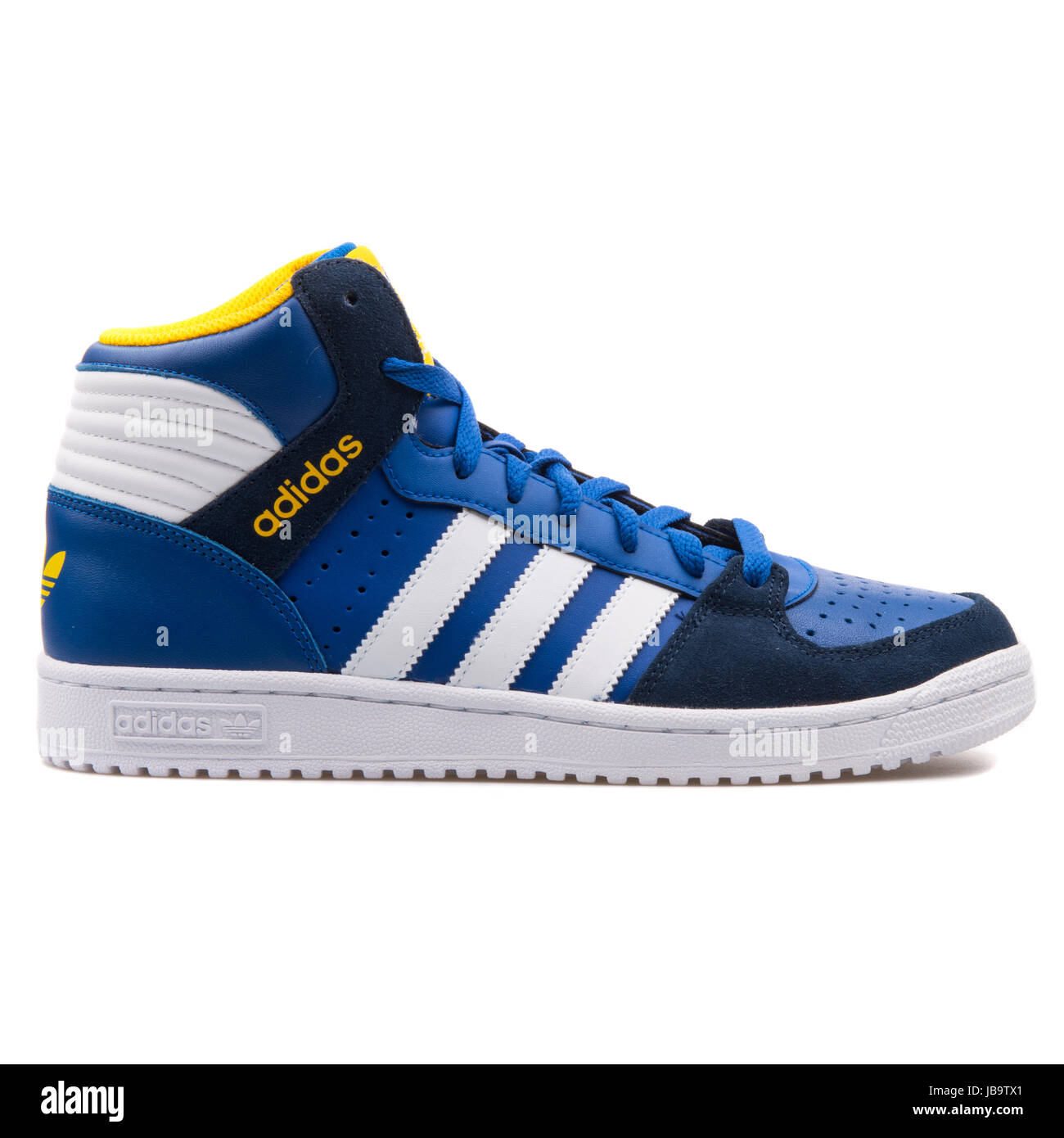 Adidas Pro Play 2 Blue White and Yellow Men s Sports Sneakers B35364 Stock Photo Alamy