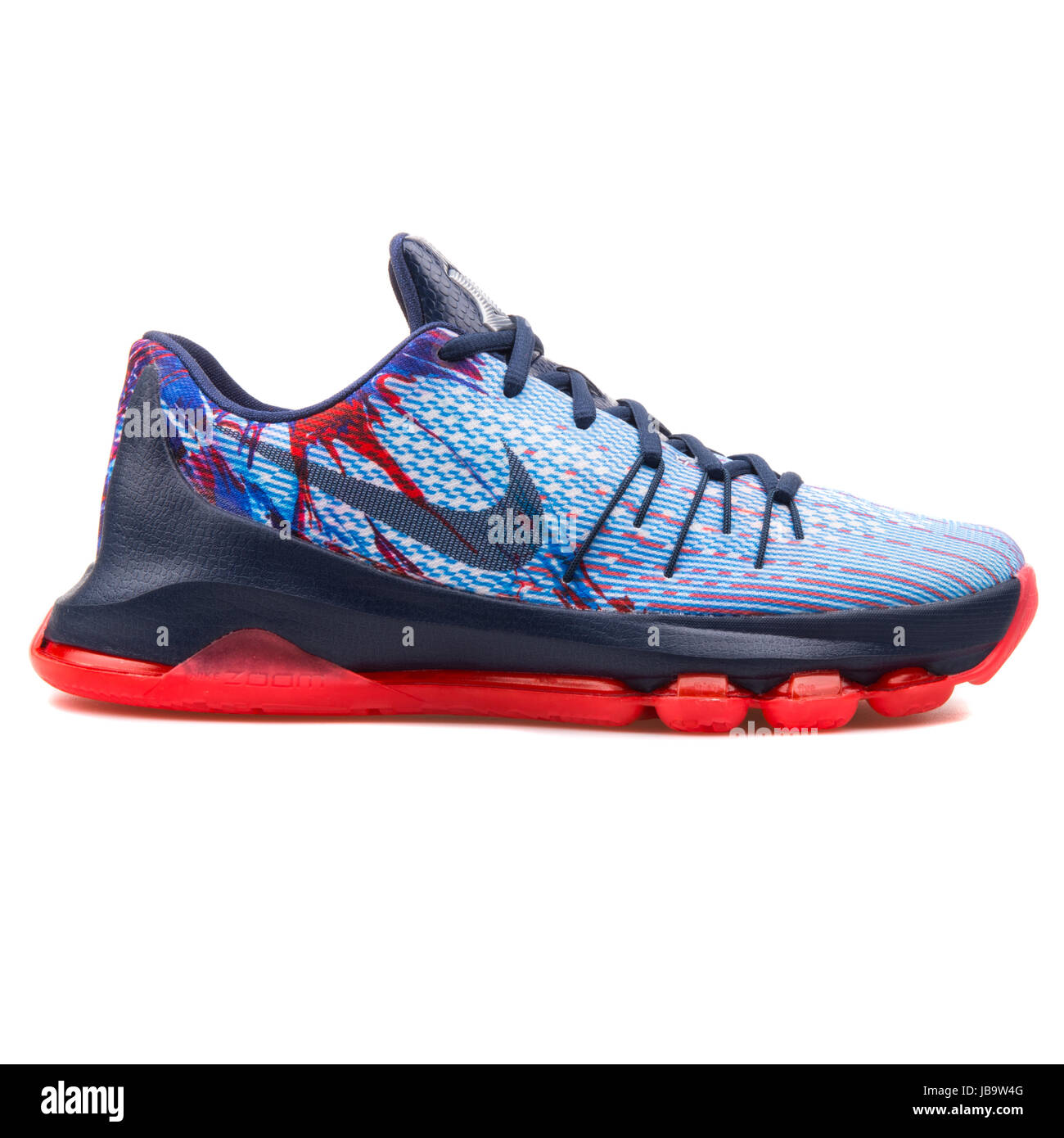 Intestinos León Desarmamiento Nike KD 8 (GS) Navy Blue, Light Blue and Red Youth's Basketball Shoes -  768867-446 Stock Photo - Alamy