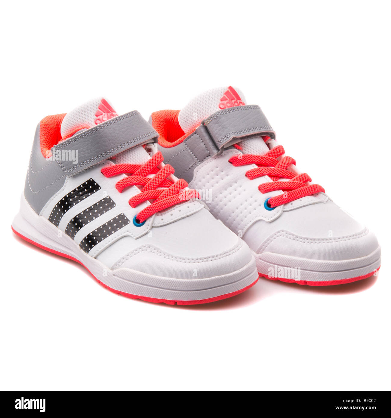 Adidas Jan BS 2 C White and Grey Kids Sports Sneakers - B23903 Stock Photo  - Alamy