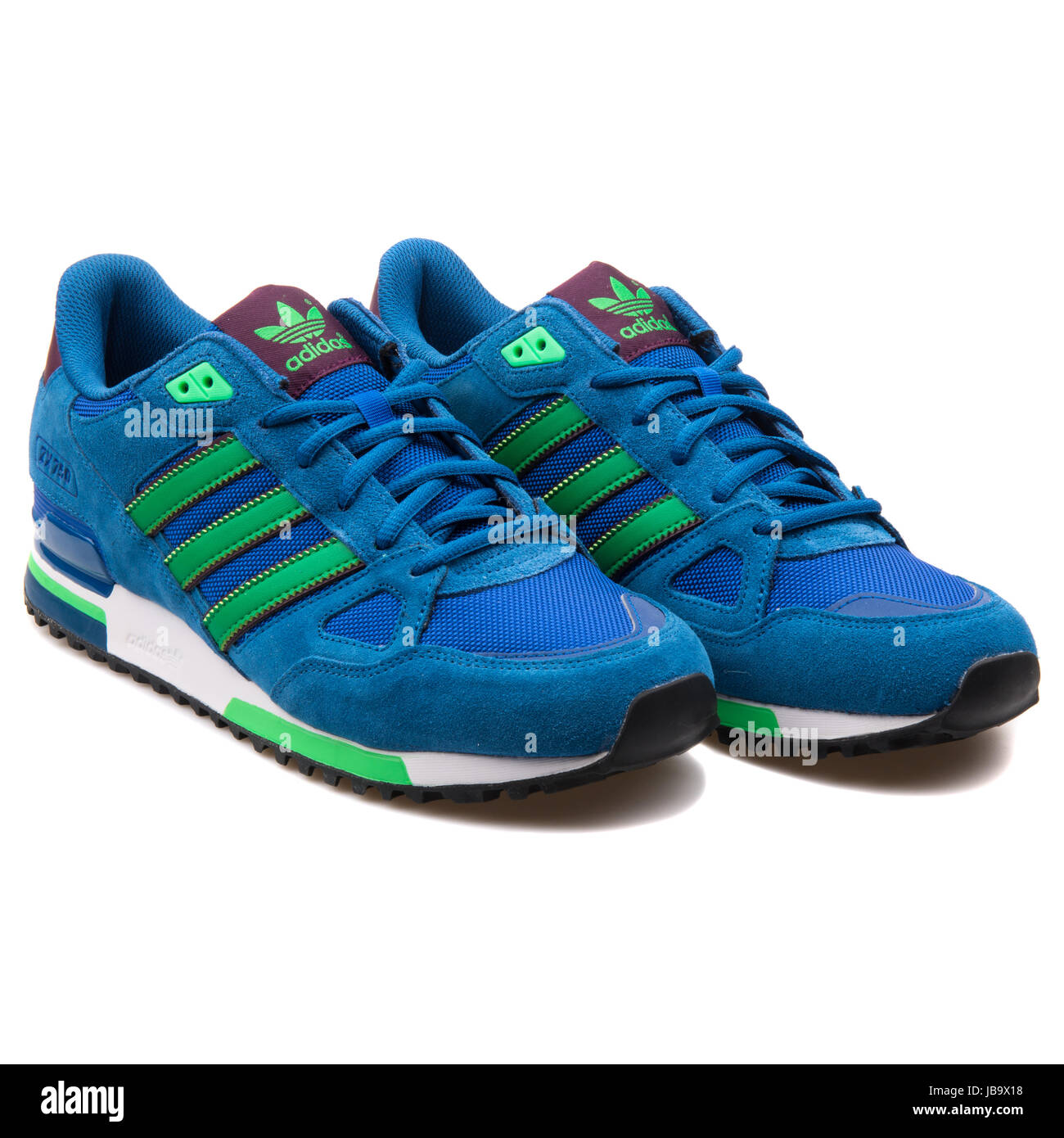 Adidas ZX 750 Blue and Green Men's Sports Sneakers - B24857 Stock 