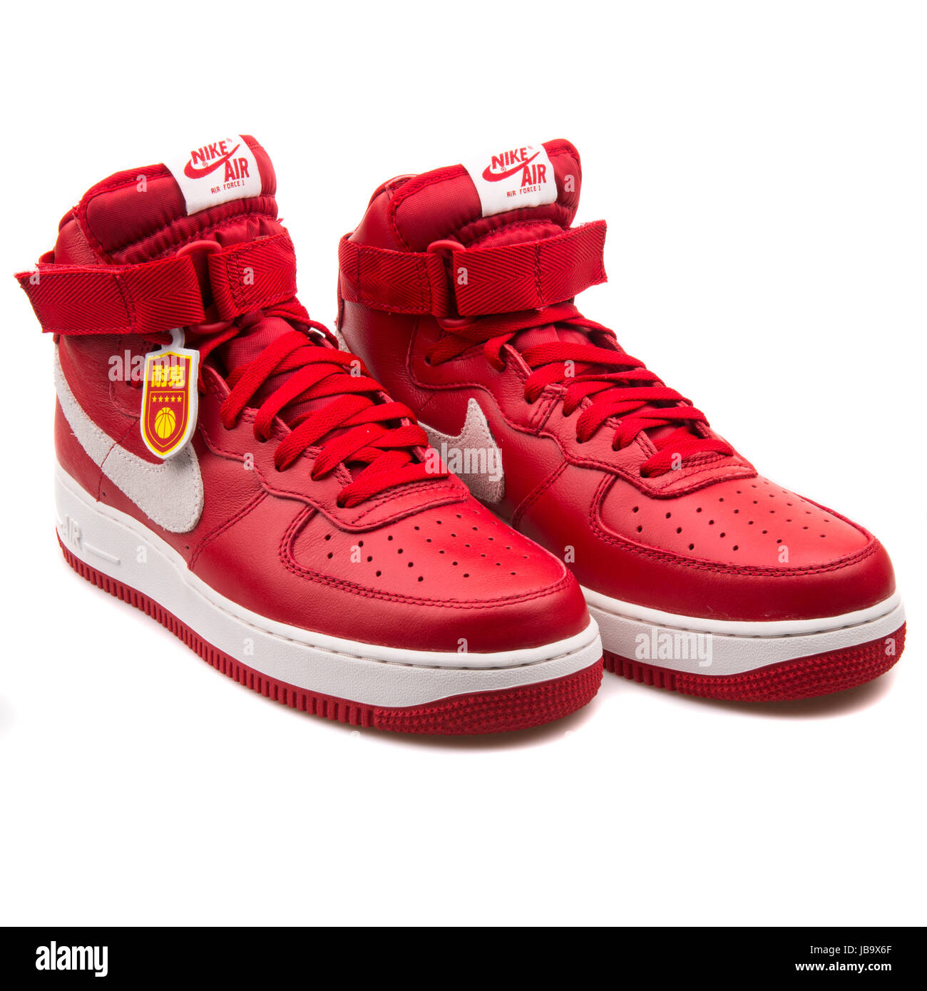 Nike Air Force 1 Hi Retro QS Gym Red and Summit White China Exclusive Men's  Retro Basketball Shoes - 743546-600 Stock Photo - Alamy