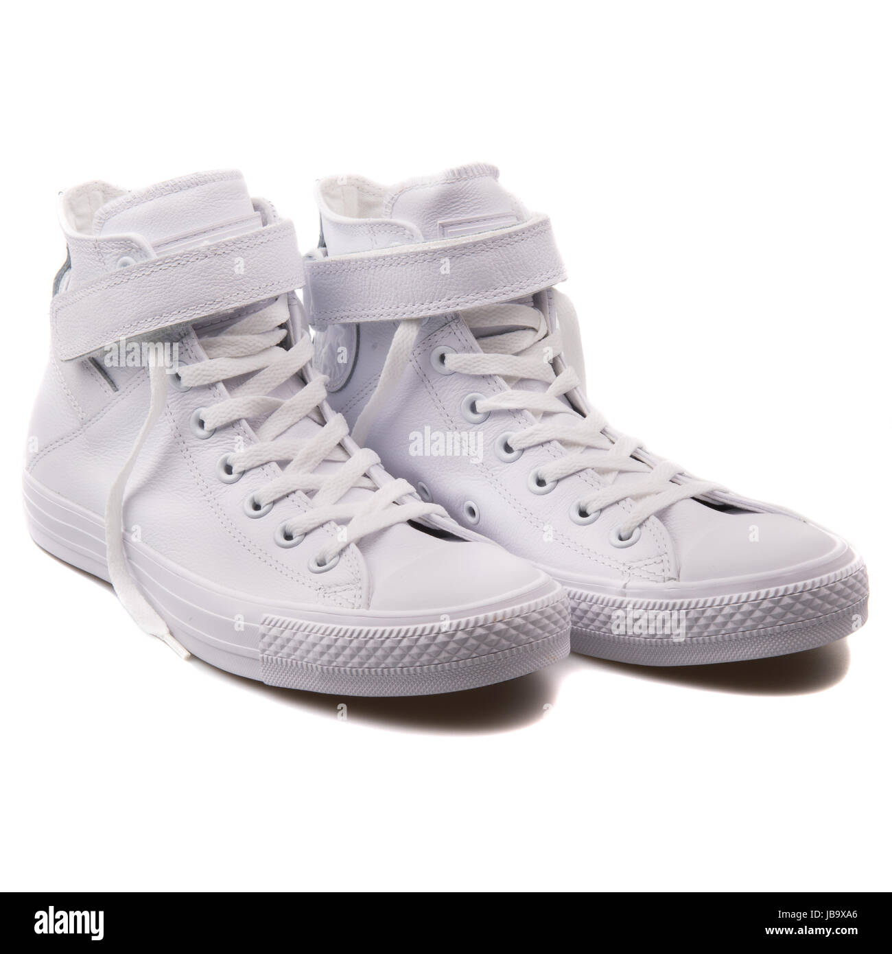 Converse Chuck Taylor All Star Brea Hi White Leather Women's Shoes -  549582C Stock Photo - Alamy