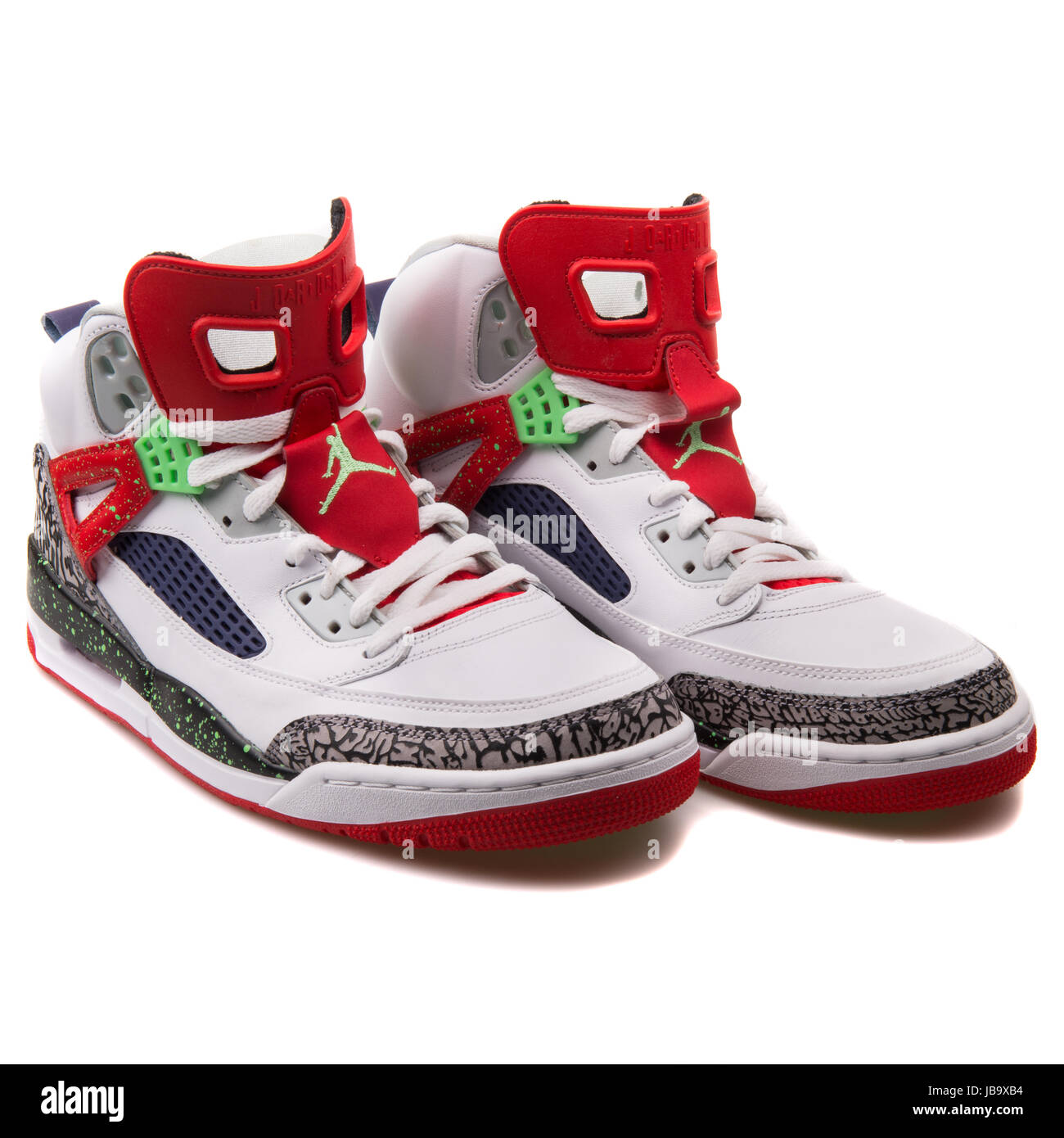 Nike Jordan Spizike White, Black, Red and Neon Green Men's Basketball Shoes  - 315371-132 Stock Photo - Alamy