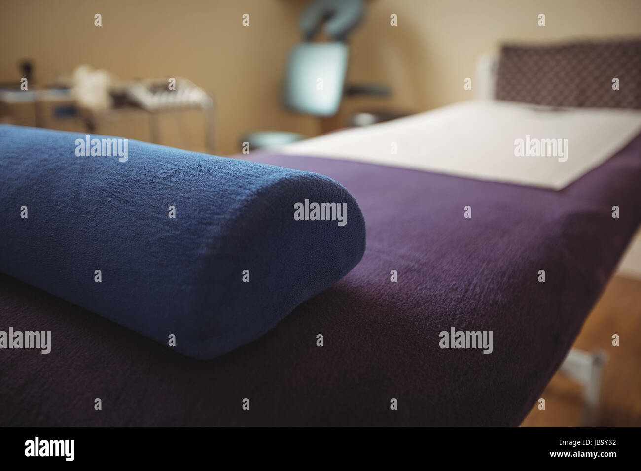 Cushion kept on examination bed in spa Stock Photo Alamy