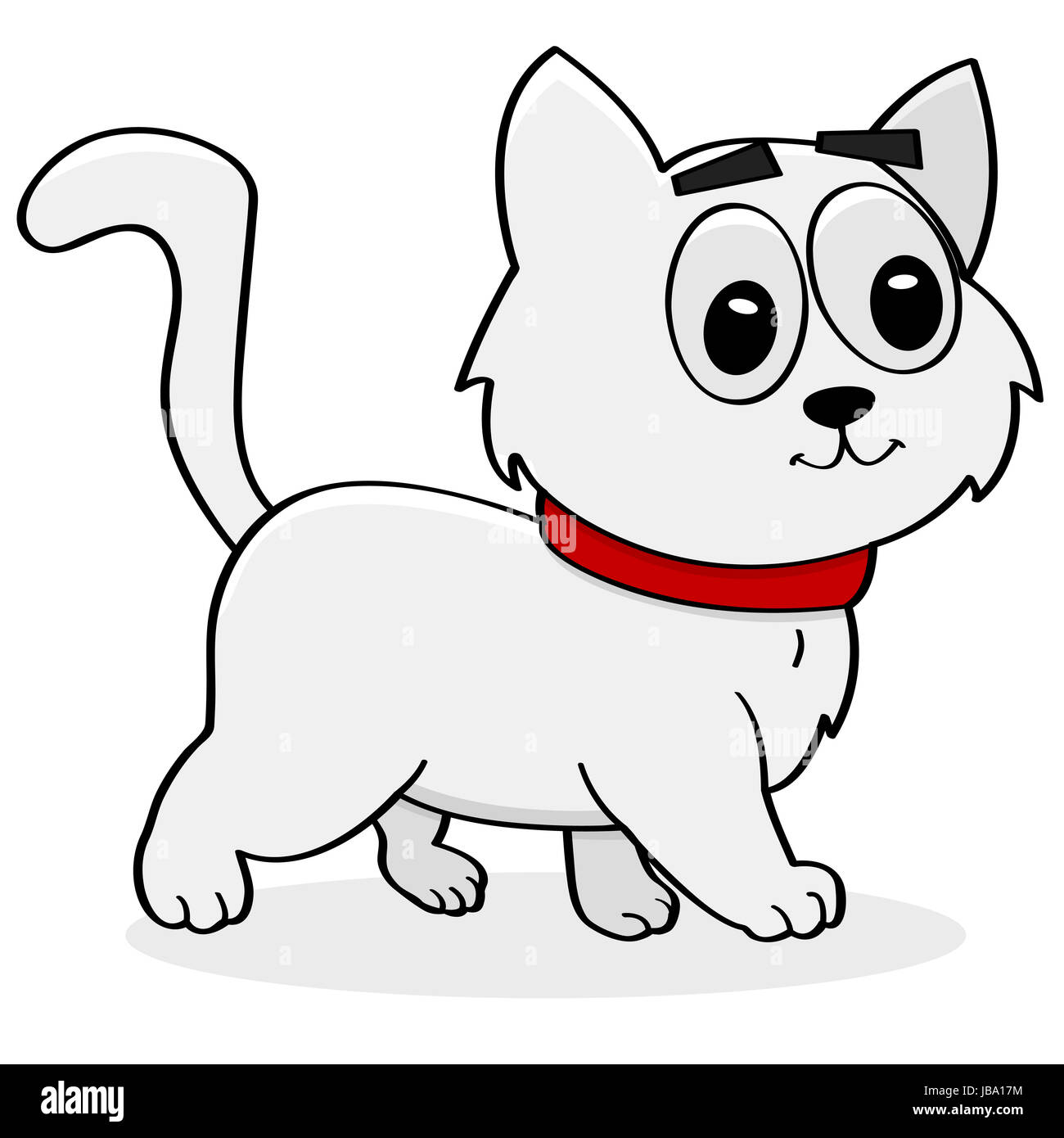 Cartoon illustration showing a happy cat walking around Stock Photo - Alamy