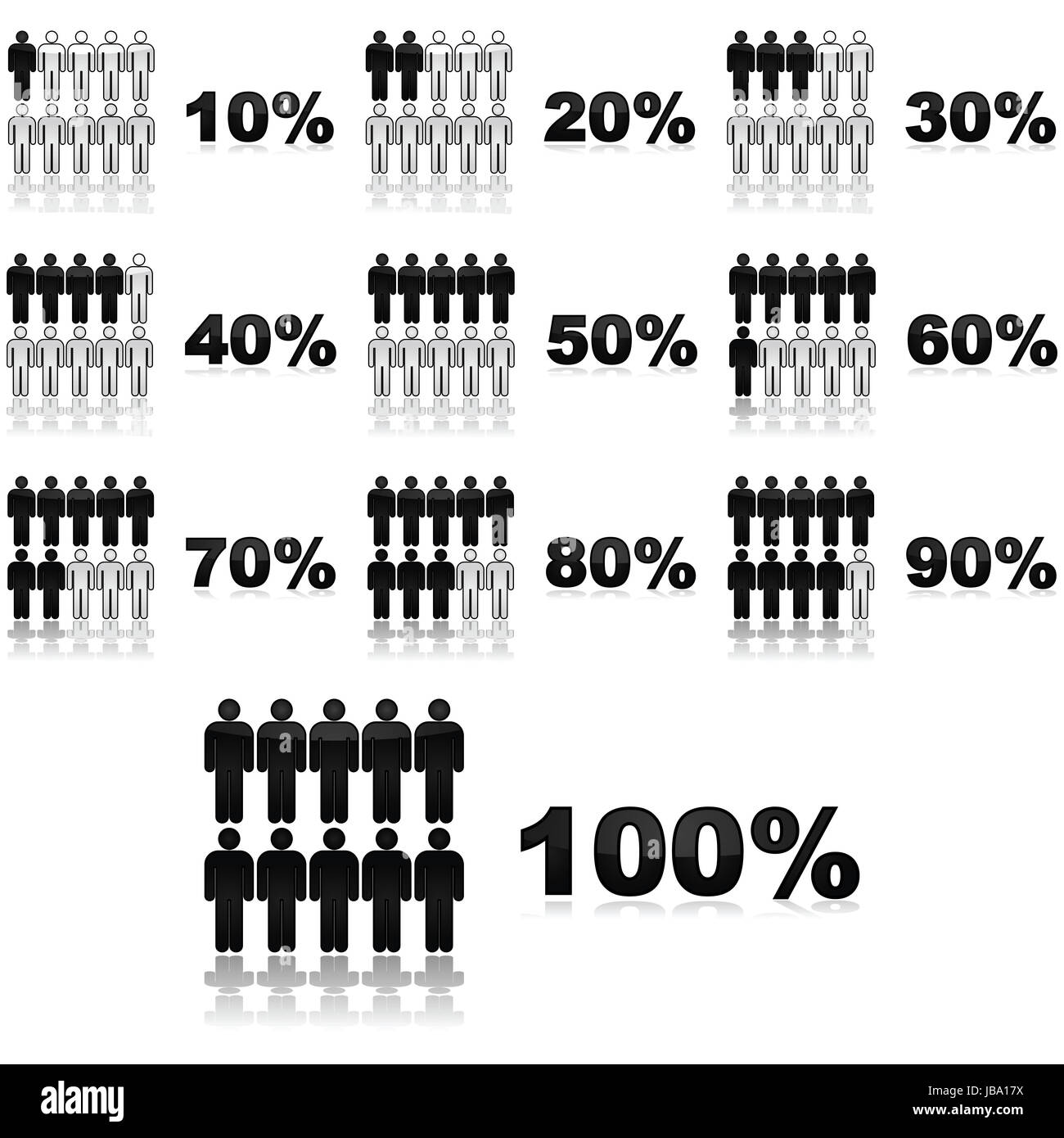 Concept illustration showing icons for people colored differently ...