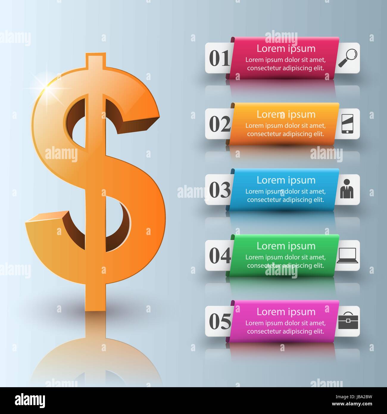 3D infographic design. Dollar icon Stock Vector Image & Art - Alamy