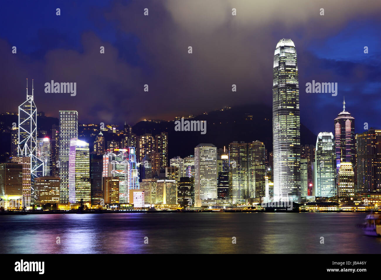 Hong Kong downtown at night Stock Photo - Alamy