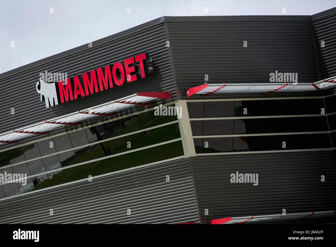A logo sign outside of a facility occupied by Mammoet in Rosharon