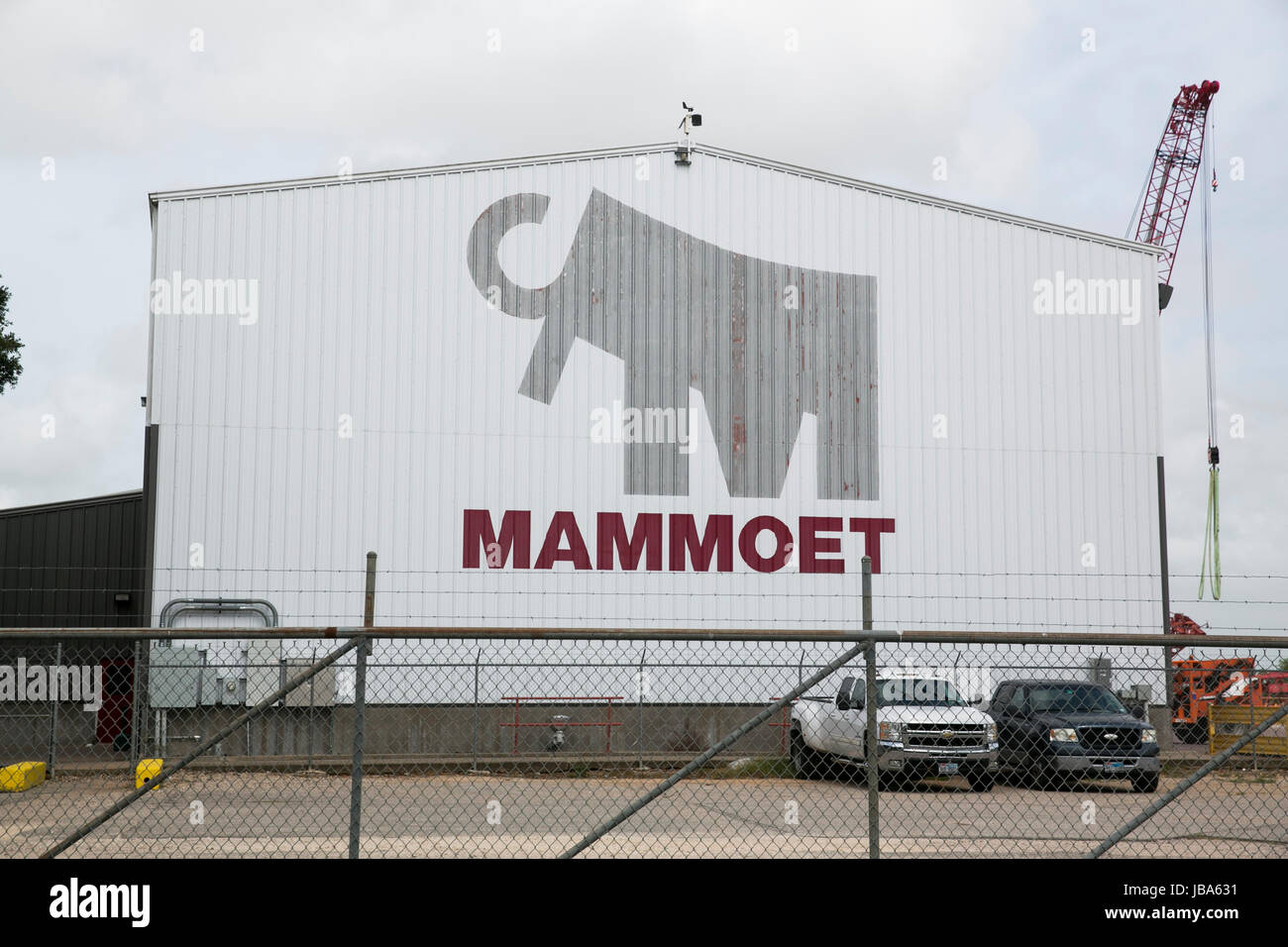 A logo sign outside of a facility occupied by Mammoet in Rosharon