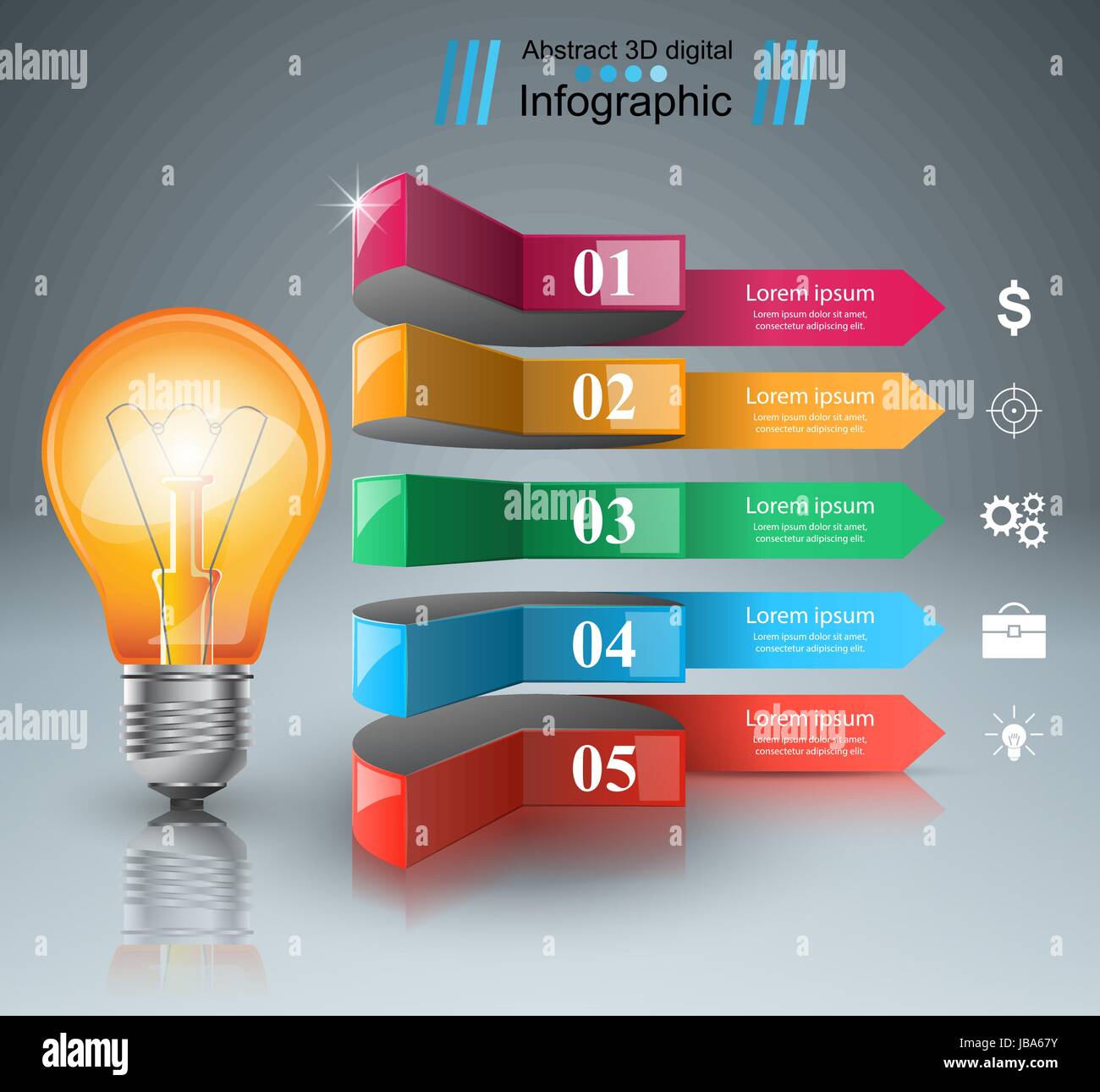 Infographic design. Bulb, Light icon Stock Vector Image & Art - Alamy