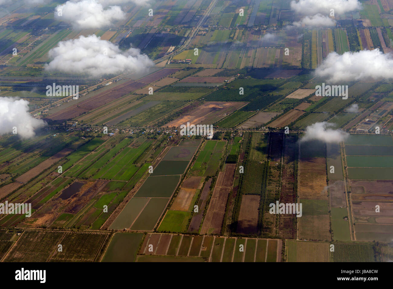 Die Landschaft mit Landwirtschaftlichen betrieben oestlich der Hauptstadt Bangkok von Thailand in Suedostasien. Stock Photo