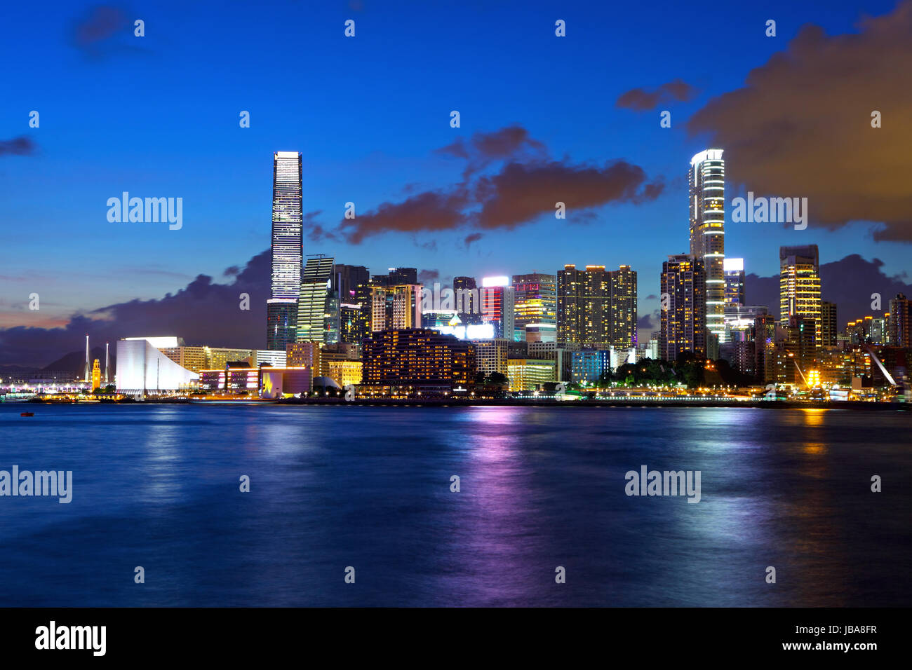 Hong Kong downtown at night Stock Photo - Alamy