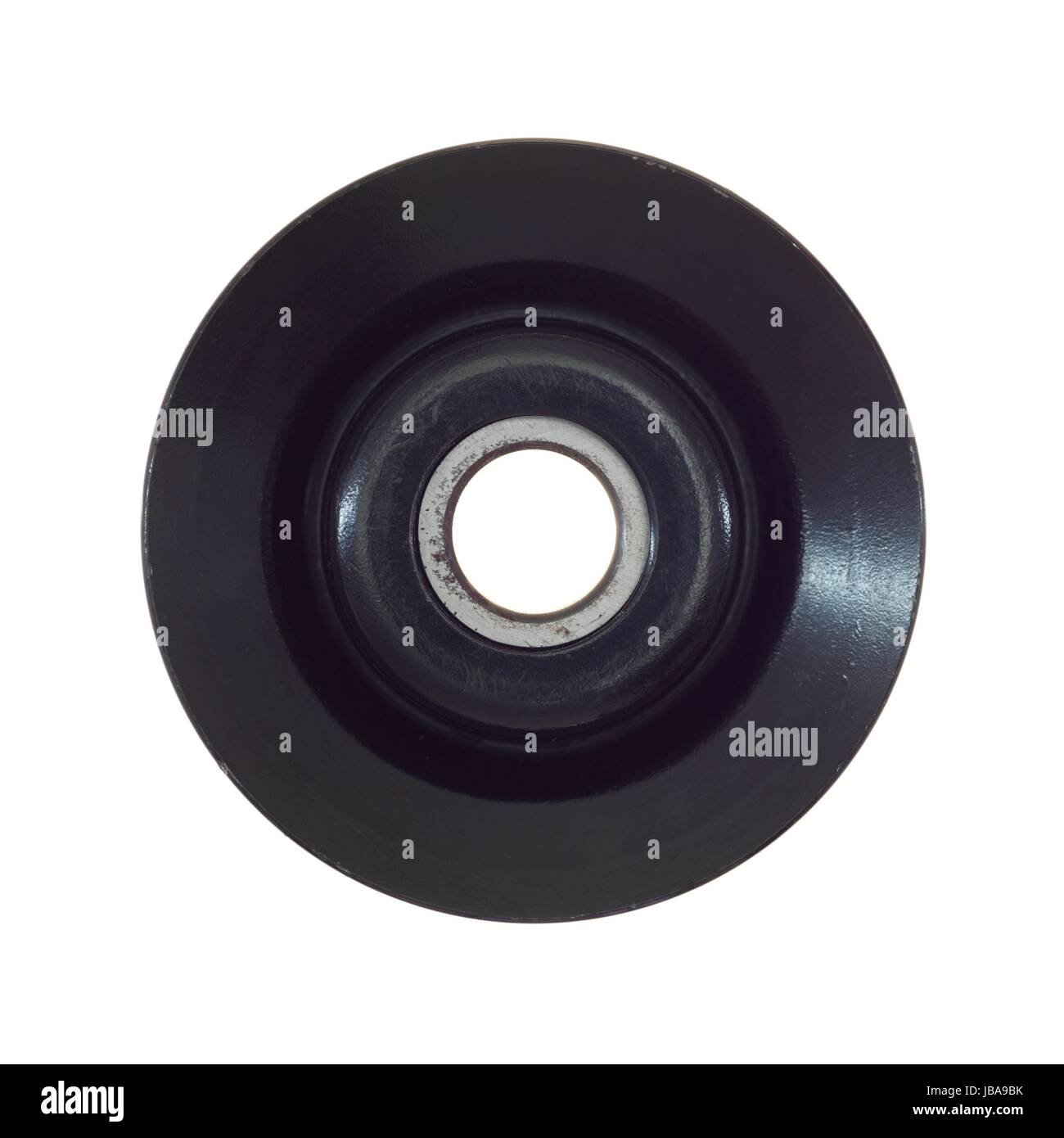 A pulley wheel isolated on a plain background Stock Photo - Alamy