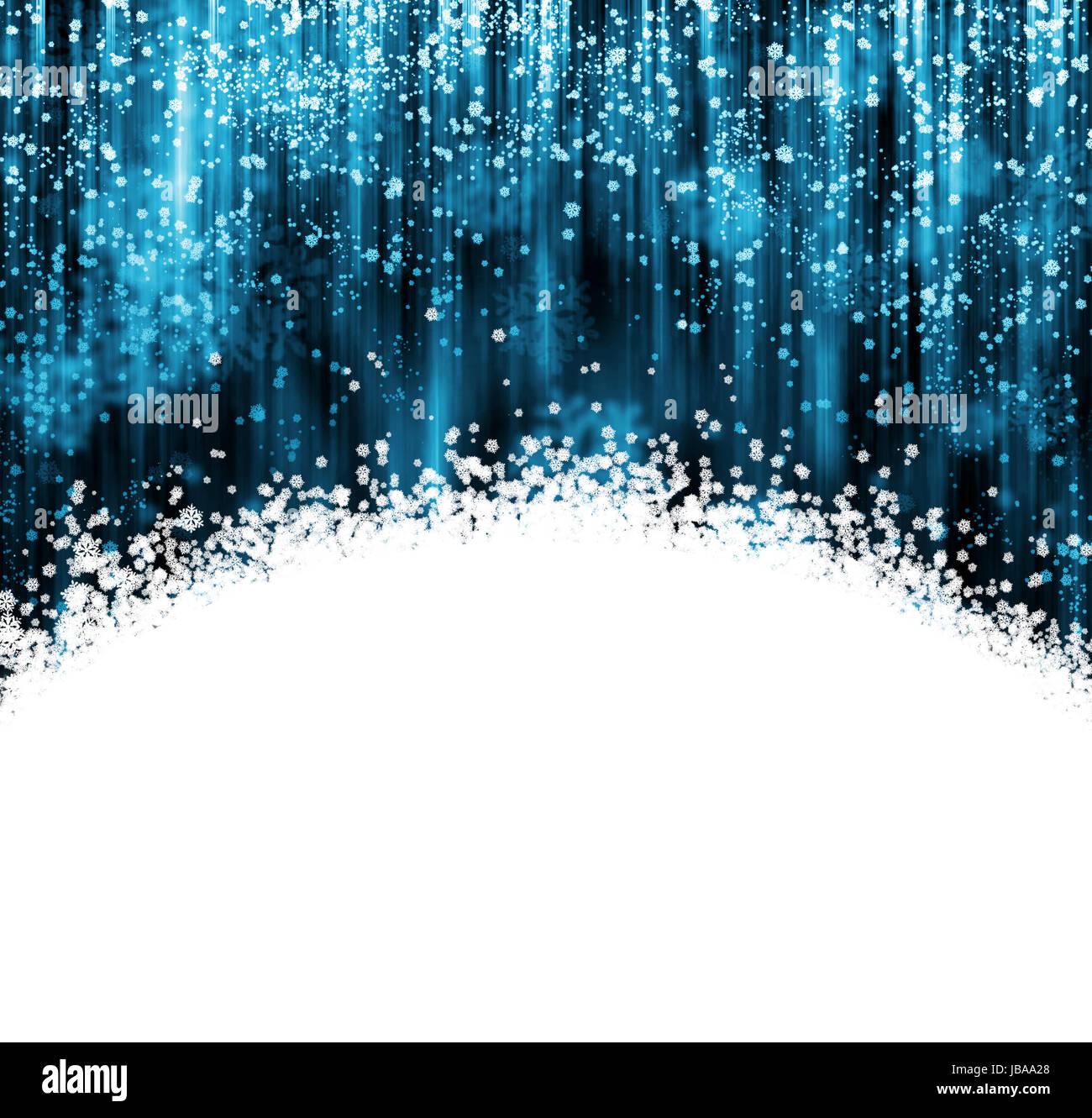 Blue and white Christmas background with snowflakes falling Stock Photo ...