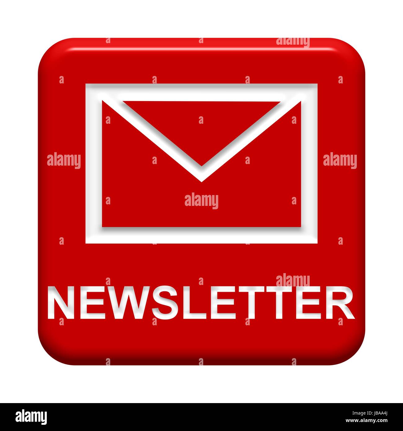 Red Button Newsletter Icon Stock Photo Alamy