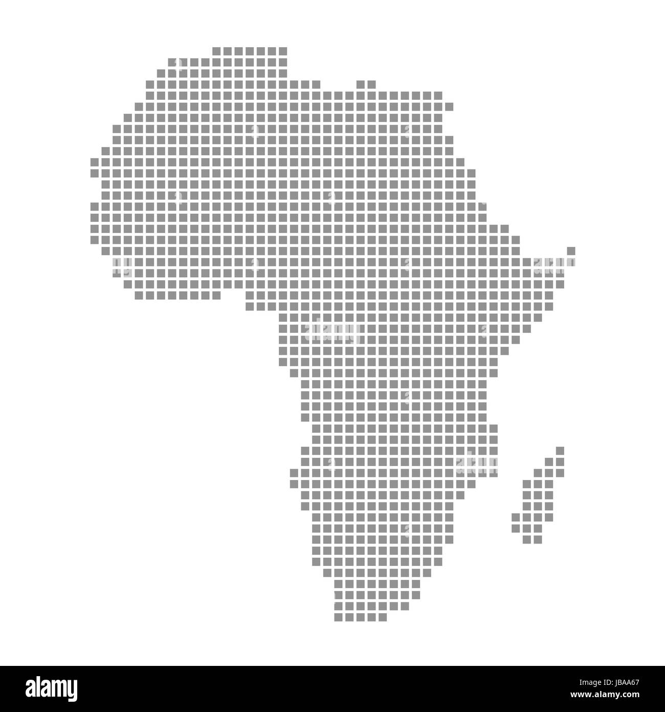 pixel map gray - continent africa Stock Photo