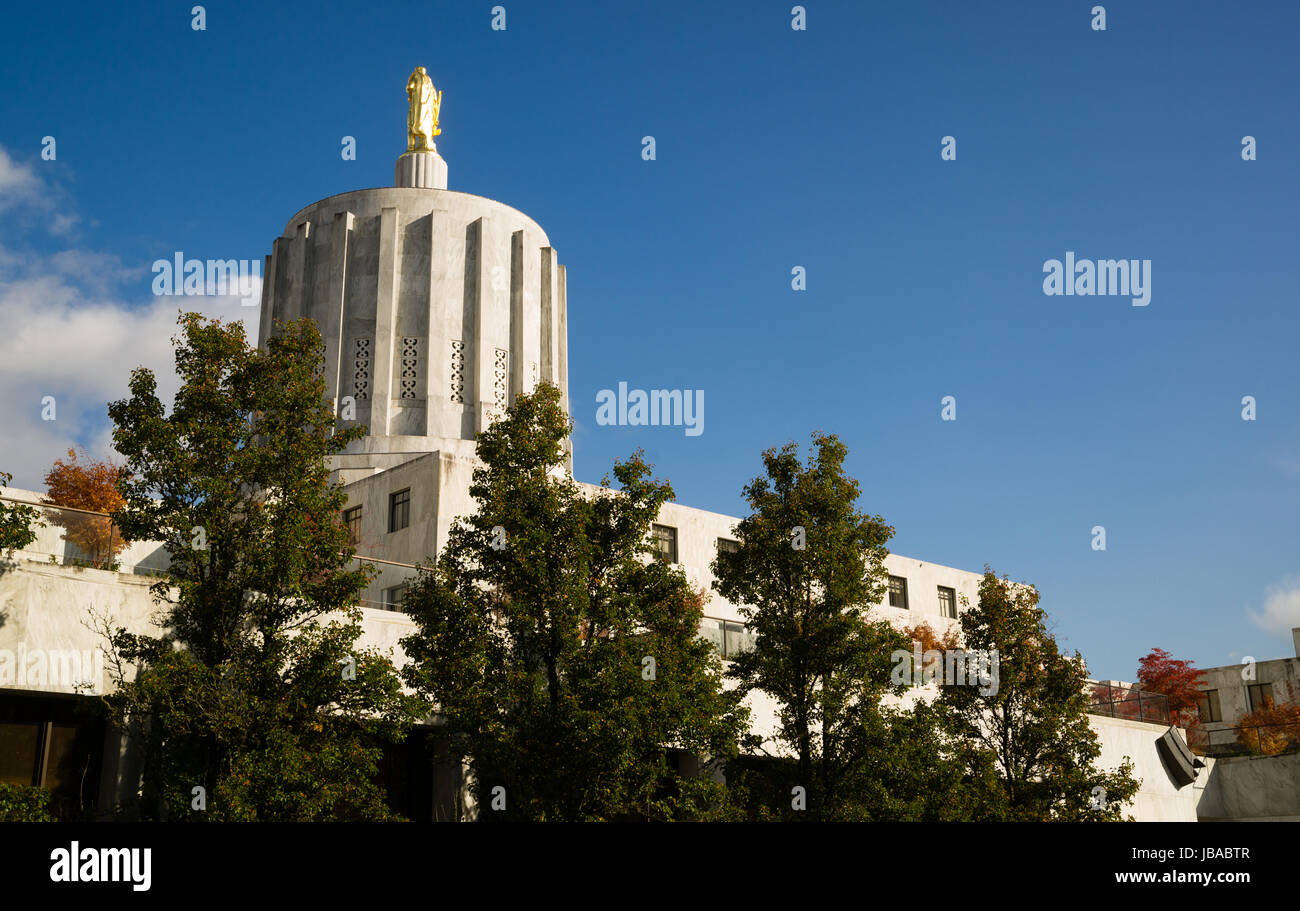 Daytime on the Capital Grounds Salem Oregon Northwest United States Stock Photo