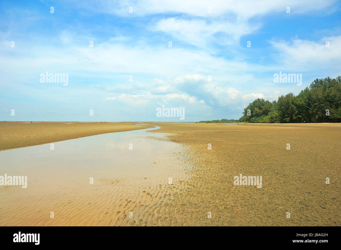 Beautiful beach with blue skies Stock Photo - Alamy