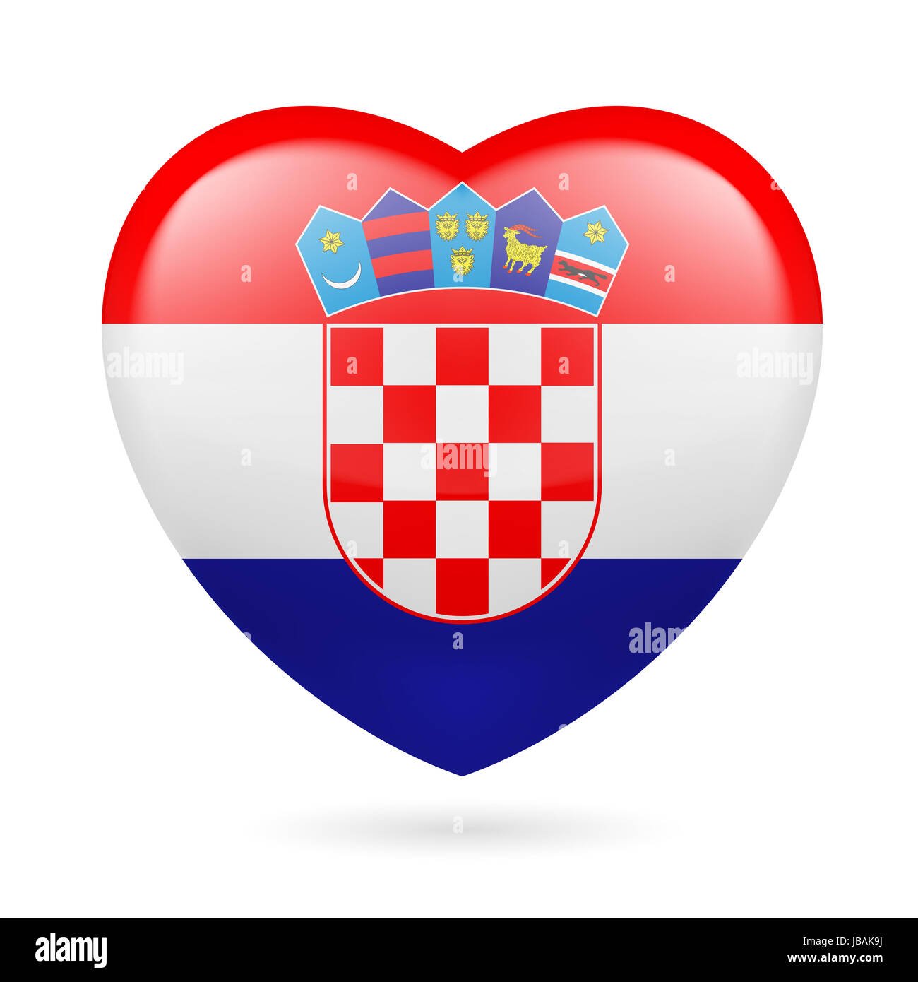 Heart with Croatian flag colors. I love Croatia Stock Photo