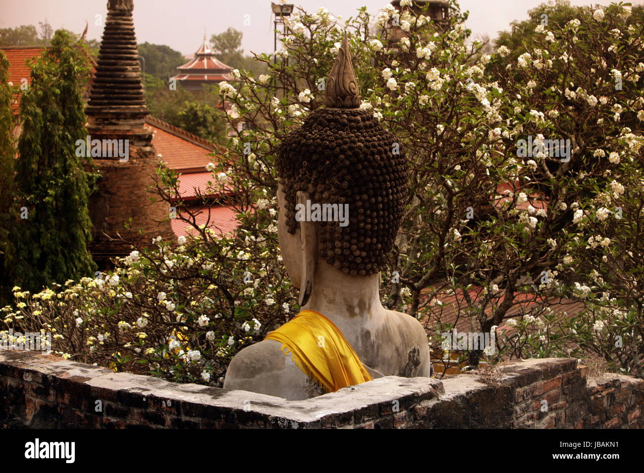 Der Wat Yai Chai Tempel in der Tempelstadt Ayutthaya noerdlich von Bangkok in Thailand. Stock Photo