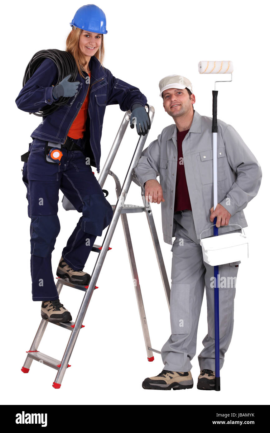 Painter and electrician Stock Photo Alamy